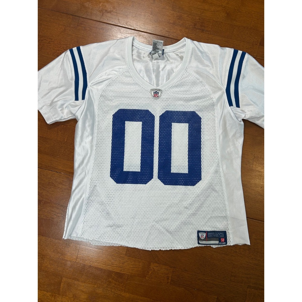 NFL Football Jersey Womens Medium White Indianapolis Colts Mesh V-Neck 00
